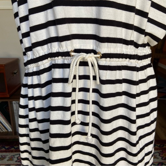 Kate Spade Short Flutter Sleeve Black and White Stripe Tie Waist Dress Women XL - Picture 7 of 8